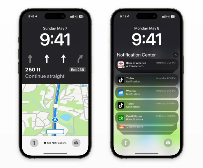 衡阳苹果维修服务分享iOS17锁屏地图导航半屏显示长什么样 